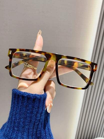 2025New Style Square Frame Big Face Slimming Reading Glasses Trendy Rice Nail Reading Glasses
