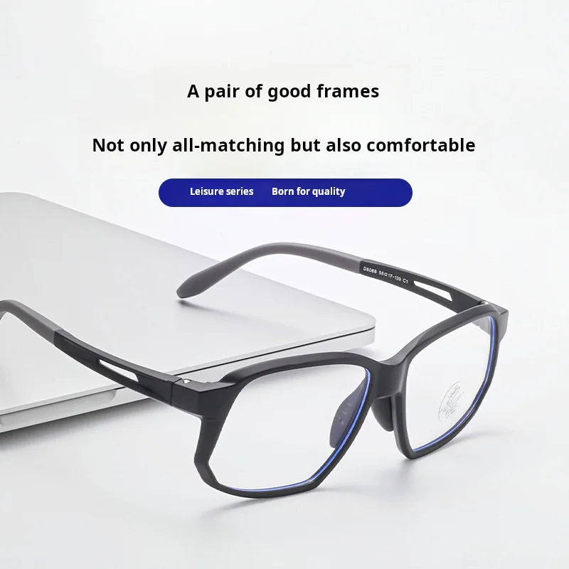 YIMARUILI New TR90 Men's Sports Cycling Glasses Ultra-light Fashion Big Size Optical Prescription Eyeglasses Frame Women HD-8068