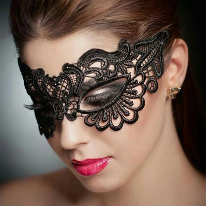 Black Party Mask for Women Hollow Lace Masquerade Blindfold Face Masks Princess Prom Party Props Costume Accessories