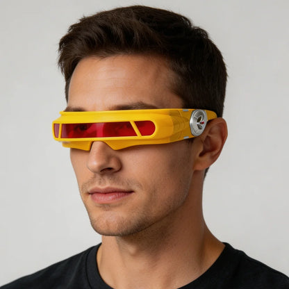 Cyclops Cosplay Glasses for Adult Men Punk Eyeglasses Props Superhero Roleplay Costume Accessories Halloween Carnival Gifts