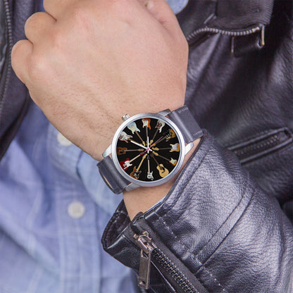 Logo Men's Watch Wife Musical Instrument Universal Watches Husband Family Pattern Guitar Clock Wristwatch DIY Dial