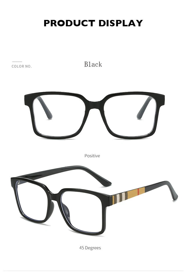 Brand Designer Retro Square Anti Blue Light Reading Glasses Women Men  Stripe Female Eyeglasses Computer Presbyopia Eyeglasse
