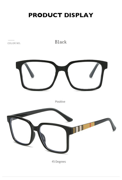 Brand Designer Retro Square Anti Blue Light Reading Glasses Women Men  Stripe Female Eyeglasses Computer Presbyopia Eyeglasse