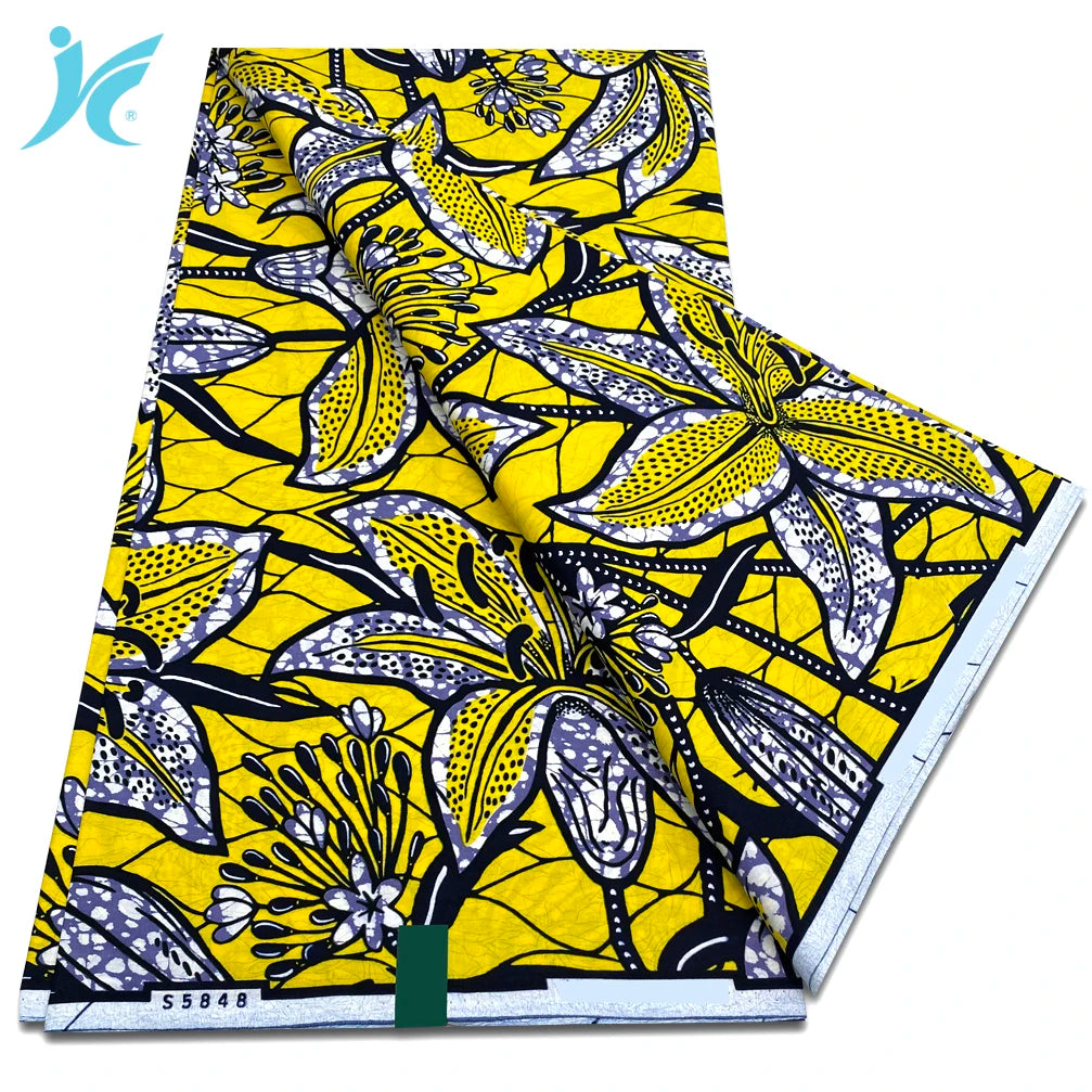 African Real Wax Prints Fabric Ankara Wax 100% Cotton Fabric Guaranteed Veritable Original Sewing Material
