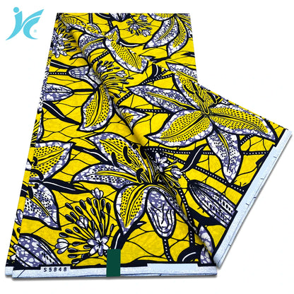African Real Wax Prints Fabric Ankara Wax 100% Cotton Fabric Guaranteed Veritable Original Sewing Material