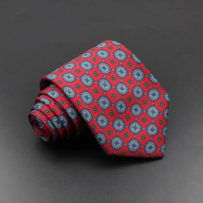 Men's Fashion Silk Tie 7.5cm Soft Novelty Necktie Blue Green Orange Color Ties For Men Dot Floral Bowtie Wedding Business Gift