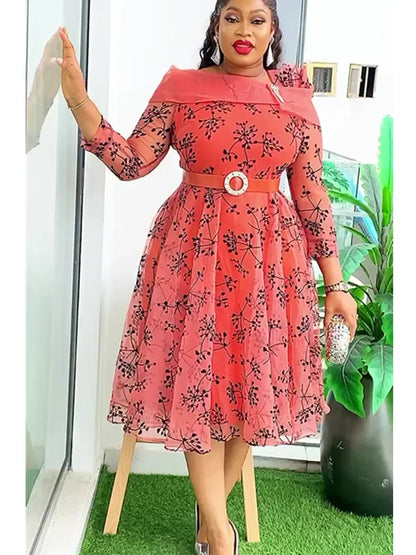 2025 Elegant African Dresses for Women Africa Clothing Plus Size Wedding Party Dress Dashiki Ankara Office Lady Outfit Robe