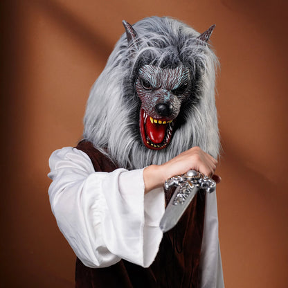 1pc Wolf Head Mask - Latex material Suitable for role-playing Stage performance, holiday party and Halloween costume trick props