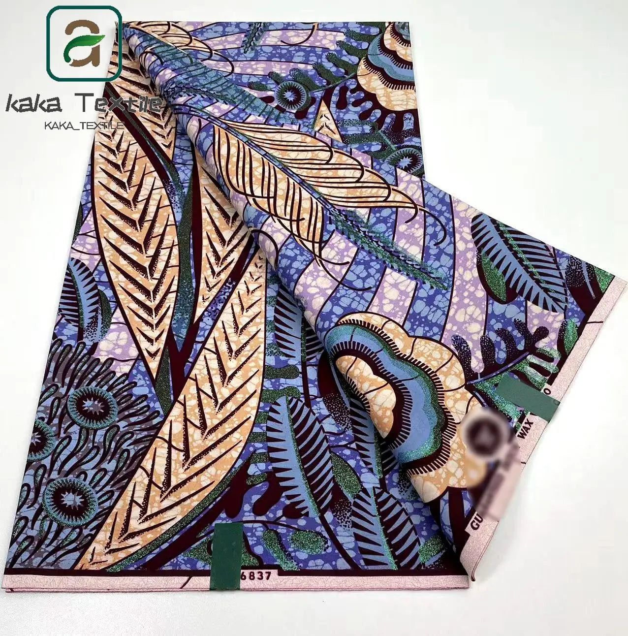 Latest African Grand Golden Wax Fabric Super Good Quality Women Pagne Flash Cotton Prints Batik Ankara Glitter Tissus 6yards