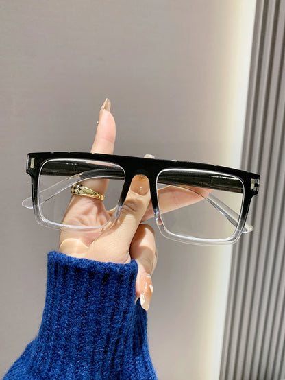 2025New Style Square Frame Big Face Slimming Reading Glasses Trendy Rice Nail Reading Glasses