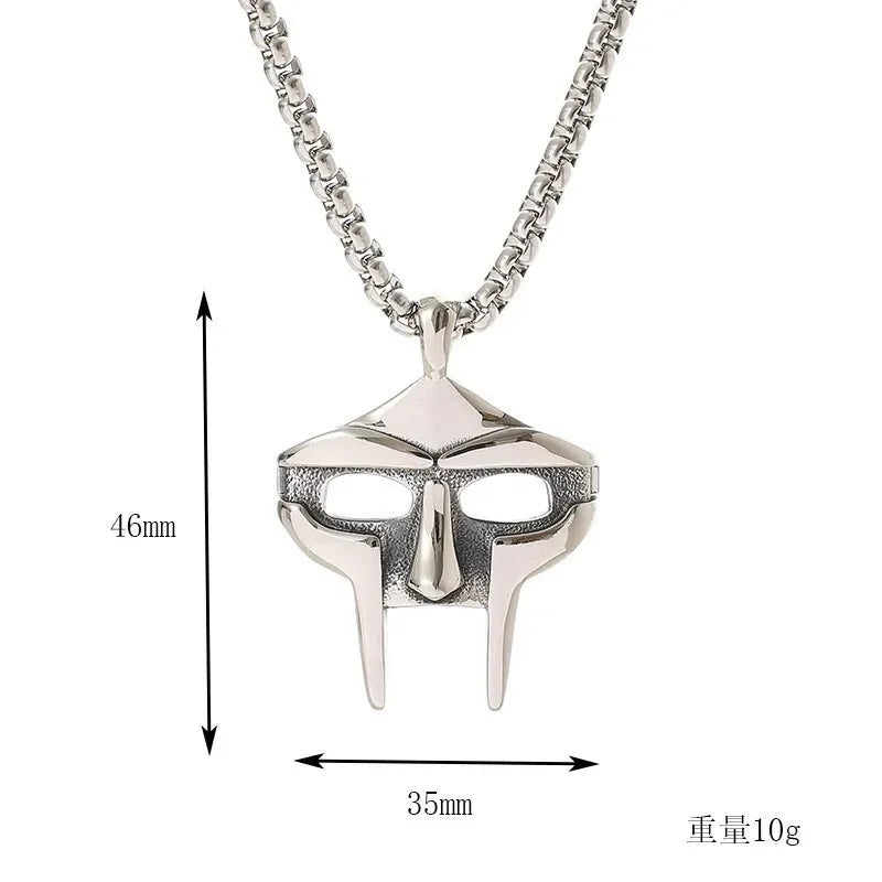 Vintage Creative MF DOOM Mask Pendant for Men Hip Hop 316L Stainless Steel Skull Mask Necklace Party Jewelry Gift Dropshipping