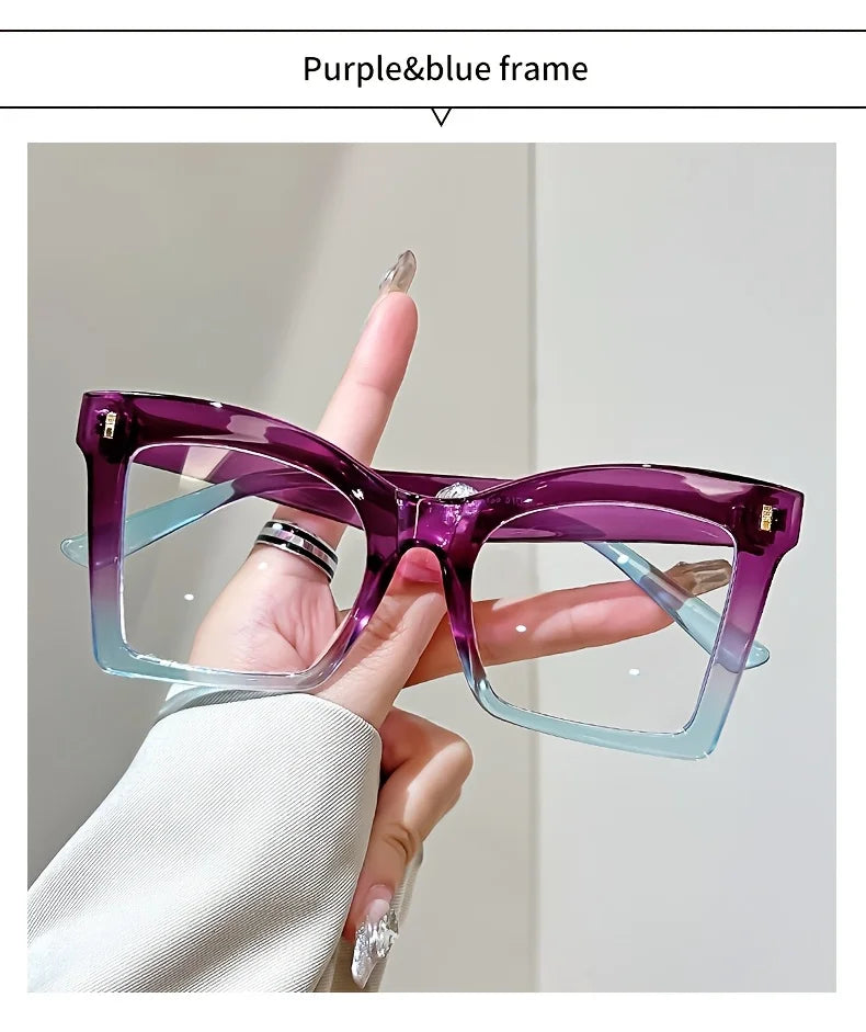 Elegant Full Rim Square Reading Glasses for Women, PC Frame, Clear Les, Magnification  1.0 to  4.0, Fashion Reading Glasses
