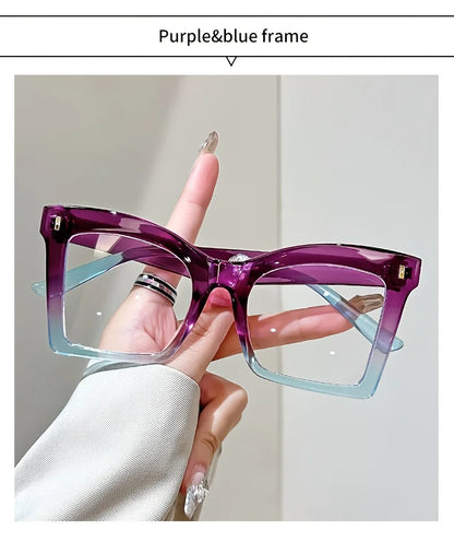 Elegant Full Rim Square Reading Glasses for Women, PC Frame, Clear Les, Magnification  1.0 to  4.0, Fashion Reading Glasses