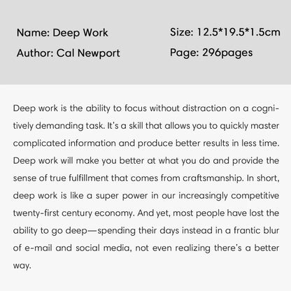 Deep Work By Cal Newport Rules for Focused Success In A Distracted World Leadership & Motivation Books for Adult Paperback