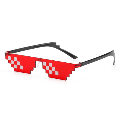 NEW Design Funny Mosaic Sunglasses Thug Life Sun Glasses Pixel Black Retro Gamer Robot Sunglasses Birthday Party Cosplay Favors Mask