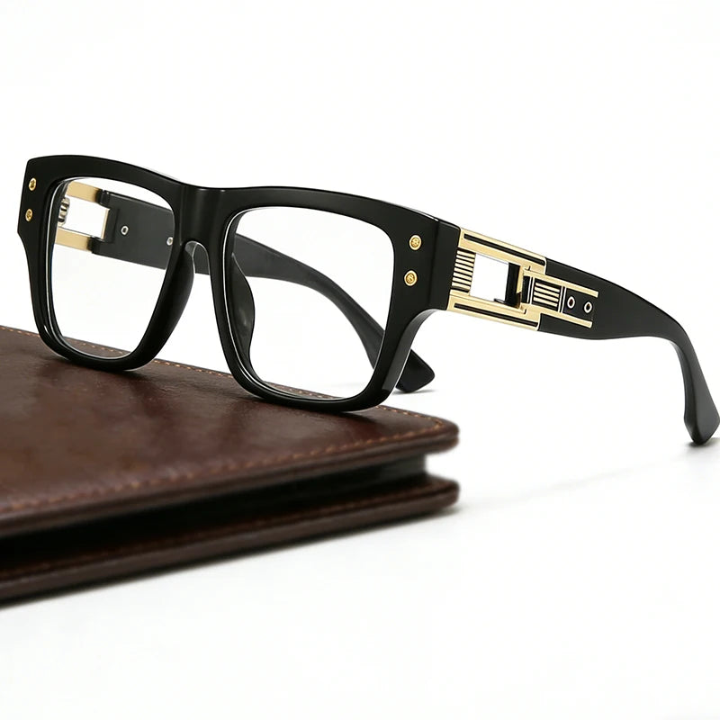 Retro Square Big Size Anti Blue Light Reading Glasses Men Prescription Optical Lenses Eyewear Brand Design Eyeglass Frame