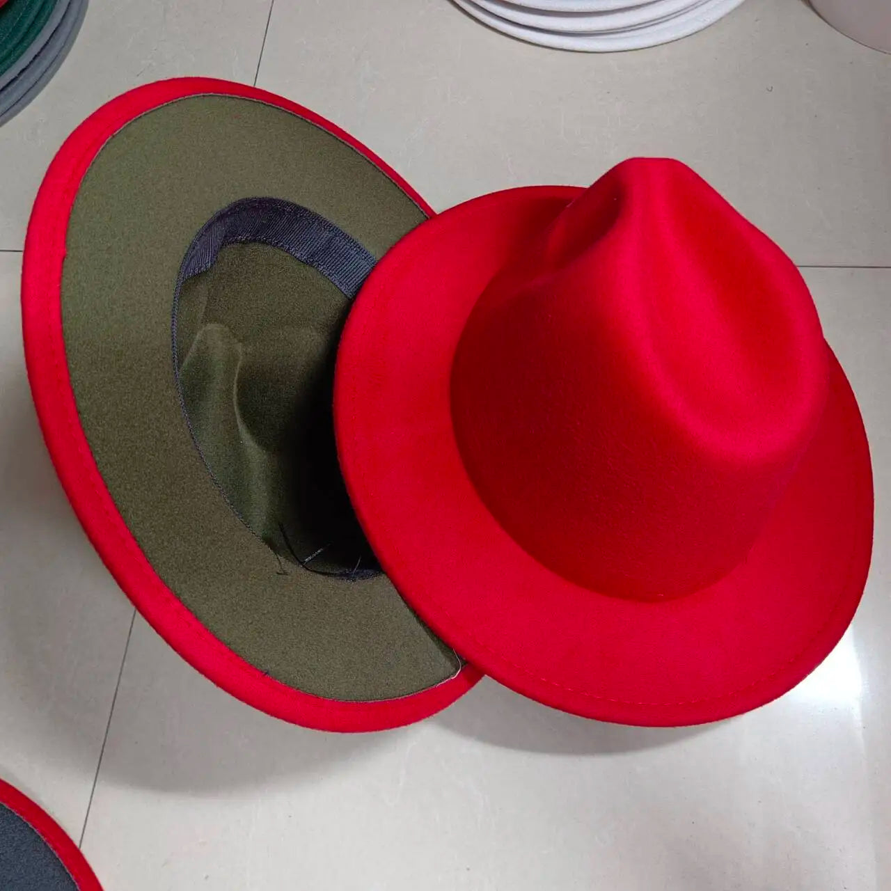 Sombreros Fedora Hat Dual Color Classic Jazz Hat Soft Fedora Hat Classic Men's and Women's Blue Jazz sombreros