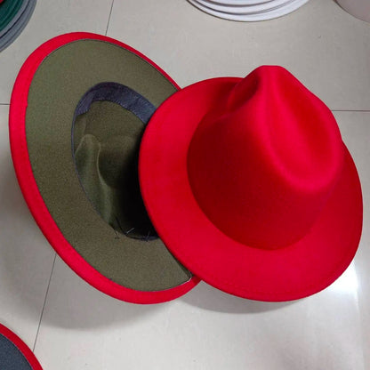 Sombreros Fedora Hat Dual Color Classic Jazz Hat Soft Fedora Hat Classic Men's and Women's Blue Jazz sombreros