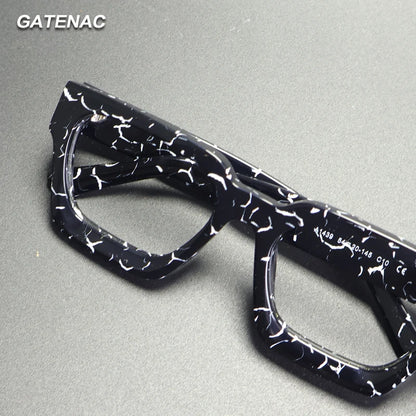 Gatenac Acetate Reading Glasses Handmade Photochromic Anti Blue Light Prescription Glasses Frame Men Progressive Myopia Eyewear