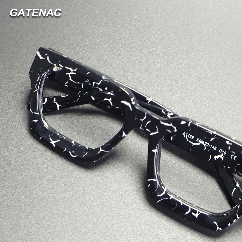 Gatenac Acetate Reading Glasses Handmade Photochromic Anti Blue Light Prescription Glasses Frame Men Progressive Myopia Eyewear