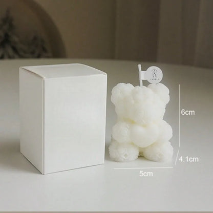 Cute Rose Teddy Bear Scented Candle Soy Wax Aromatherapy Candle Valentine's Day Romantic Gift Home Decor