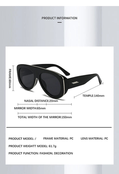 Oversized Oval Pilot Shield Sunglasses Women Big 2025 Luxury Brand Retro Y2K Punk Mirror Sun Glasses For Ladies Shades UV400