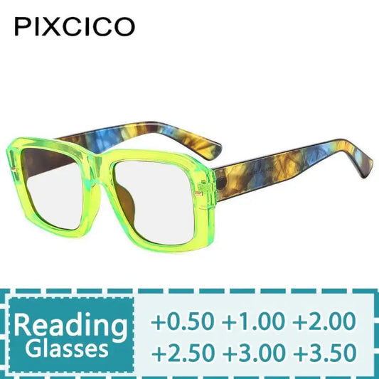 R56949 Women Oversized Vintage Colorful Presbyopic Mirror Diopters +0.50~ +3.50 Fashion Leopard Reading Eyeglass Uv400