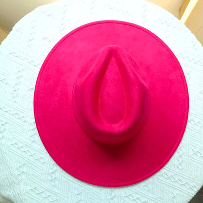 Suede Fedora Multicolor Heart-shaped Top 9.5cm Brim Men and Women Jazz Hat Panama Hat