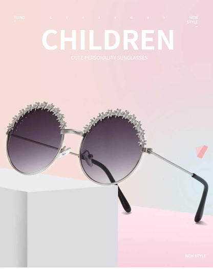 2025 Sunglasses children's glasses flower fashion New Sunglasses children's round children's Metal