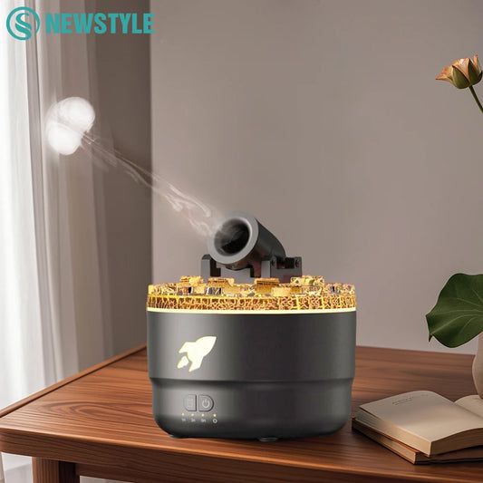 Ultrasound Air Humidifier Cannon Titanic Ship Retro Train Jellyfish Spray Essential Oil Aromatherpy Diffuser 7Colour Night Light
