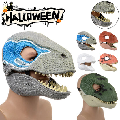 Halloween Dinosaur Mask Horror Dinosaur Headgear Raptor Scary Party Props Halloween Decoration Best Gifts for Kid Children
