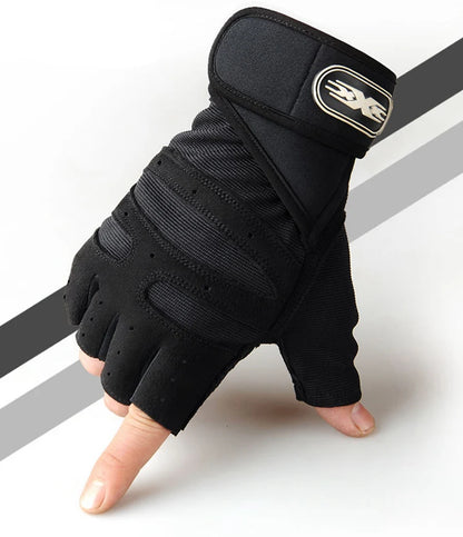 Workout Gloves for Men Women Half Finger Glove with Wrist Wrap for Sport Weight Lifting Training Bicycle Motorcyclist Gym Glove