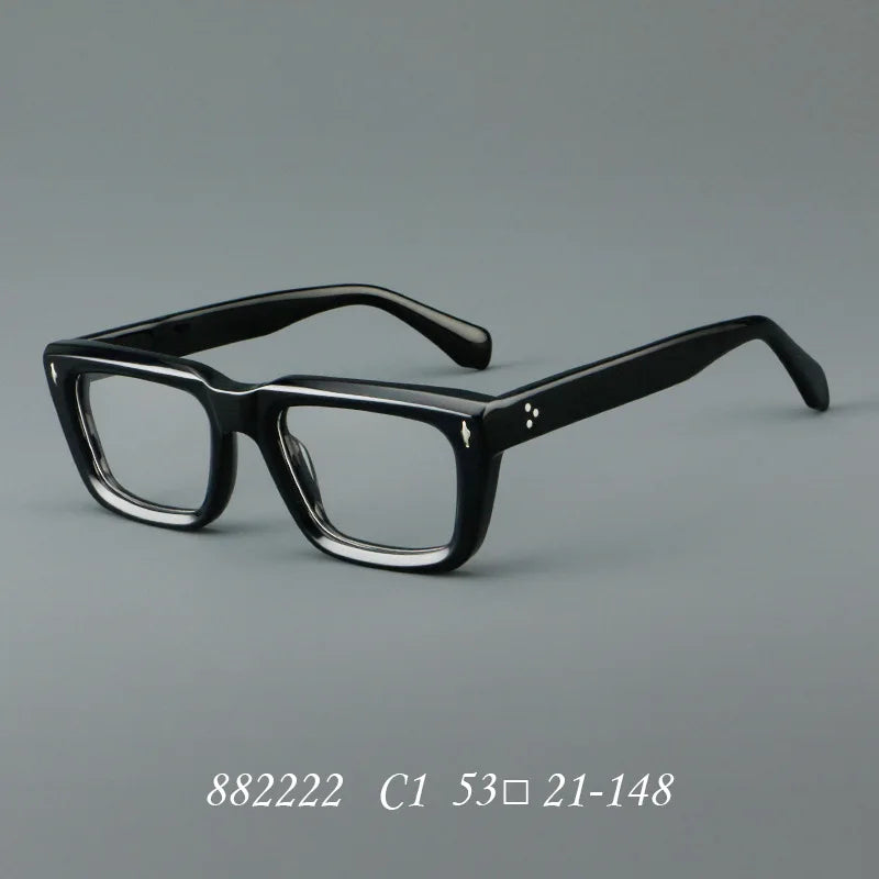 Fashion Thick Frame Acetate Glasses Men Vintage Square Myopia Prescription Eyeglasses Frame Reading Glasses Luxury Brand Eyewear