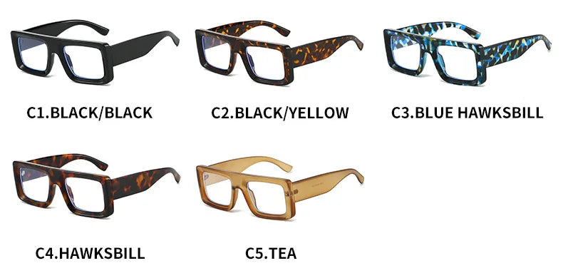 Anti Blue Light Square Thick Frames Reading Glasses Men Women Finished Presbyopic Eyewear Clear Len Prescription Optical Glasses