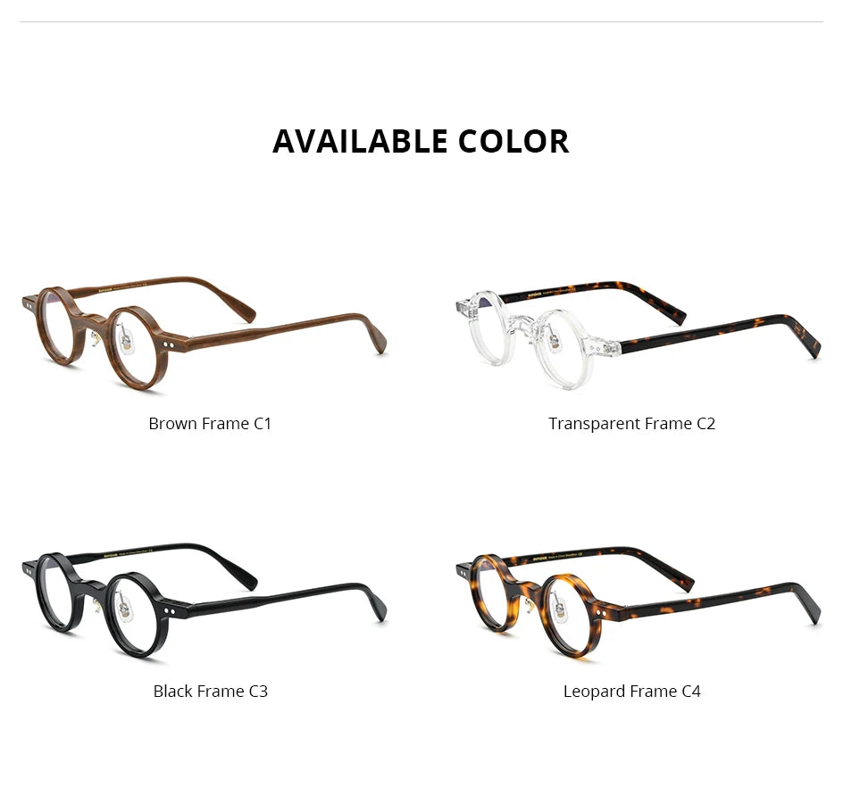FONEX HEPIDEM Acetate Eyeglasses Frame Men 2025 New Small Round Brand Design Glasses Women Retro Vintage Eyewear Spectacles 9341