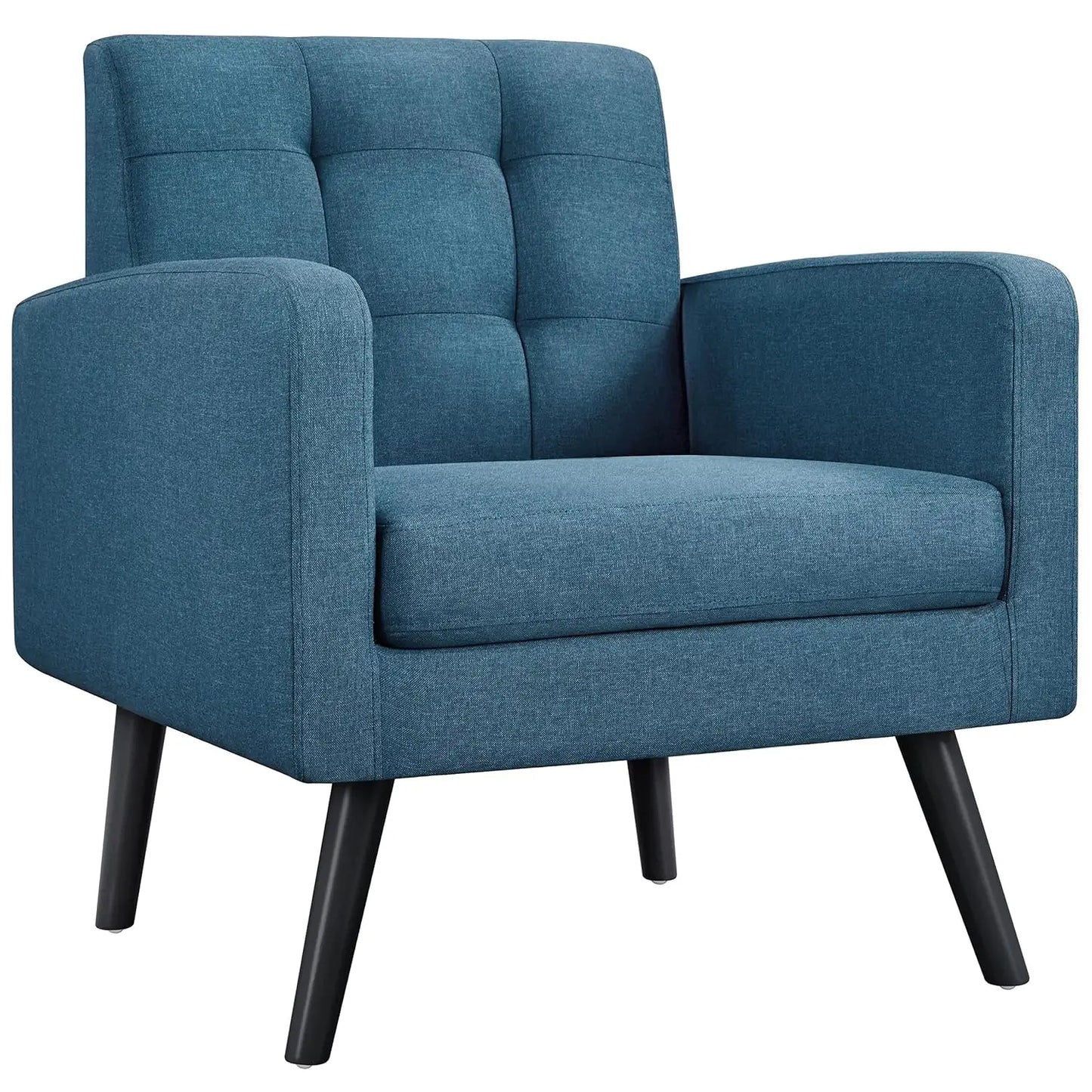 Modern Living Room Chair, Mid-Century Armchair Button Tufted Back and Wood Legs, Vintage Lounge Chair for, Customized