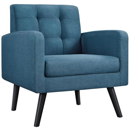 Modern Living Room Chair, Mid-Century Armchair Button Tufted Back and Wood Legs, Vintage Lounge Chair for, Customized