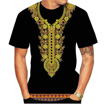 Africa Dashiki Pattern T Shirt For Men African Ethnic 3D Printed Tees Summer Casual O-Neck Tops Unisex T-Shirts Short Sleeves