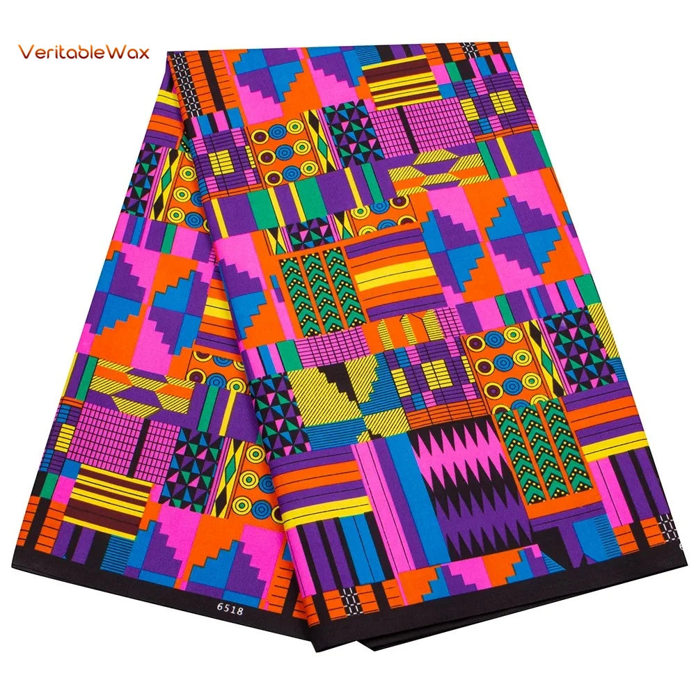 African Ankara Wax Fabric Patchwork Retro Style Double Prints Warp DIY Cloth Sewing Materials Africa Loincloth Polyester Tissu