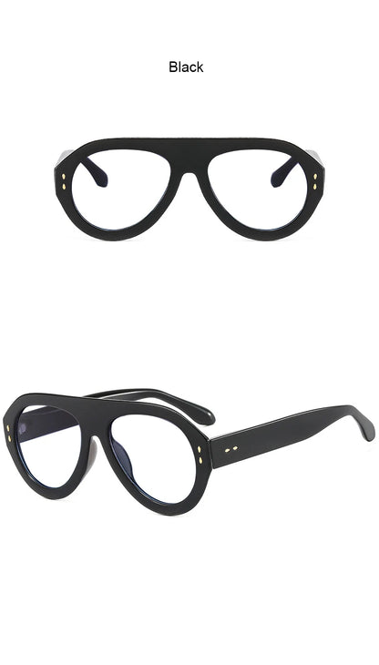 Trendy Oversized Pilot Reading Glasses Women Men Flower Brown Vintage Eyeglasses New Clear Blue Light Glasses +1.25 +1.5 +6