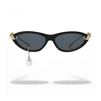 Pearl Diamond  DIY Tear Sunglasses for Women Small Frame Cat Eye Fashion Forward Mermaid Tear Aviator Eyewear