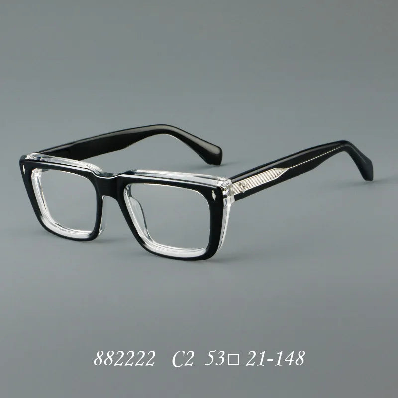 Fashion Thick Frame Acetate Glasses Men Vintage Square Myopia Prescription Eyeglasses Frame Reading Glasses Luxury Brand Eyewear