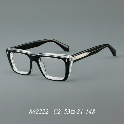 Fashion Thick Frame Acetate Glasses Men Vintage Square Myopia Prescription Eyeglasses Frame Reading Glasses Luxury Brand Eyewear