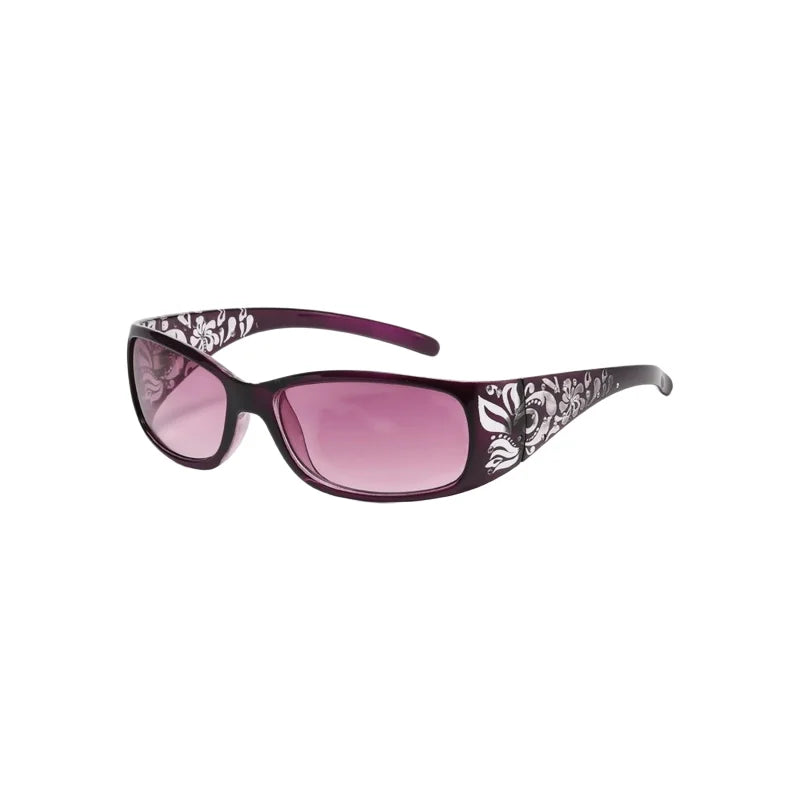 New Printed Diamond Studded Retro Cat Eye Women's Sunglasses Personalized And Trendy Outdoor Sun Protection Sunglasses