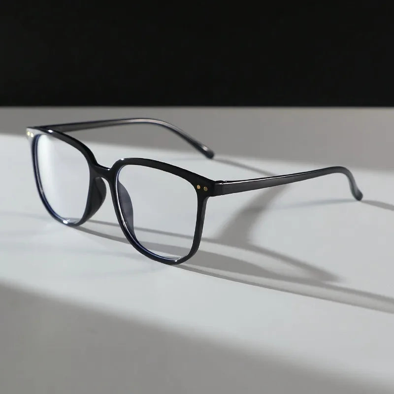 Large Square Frame Anti-Blue Light Glasses Women Computer Gaming Eye Protection Classic Plain Transparent Glasses Spectacles