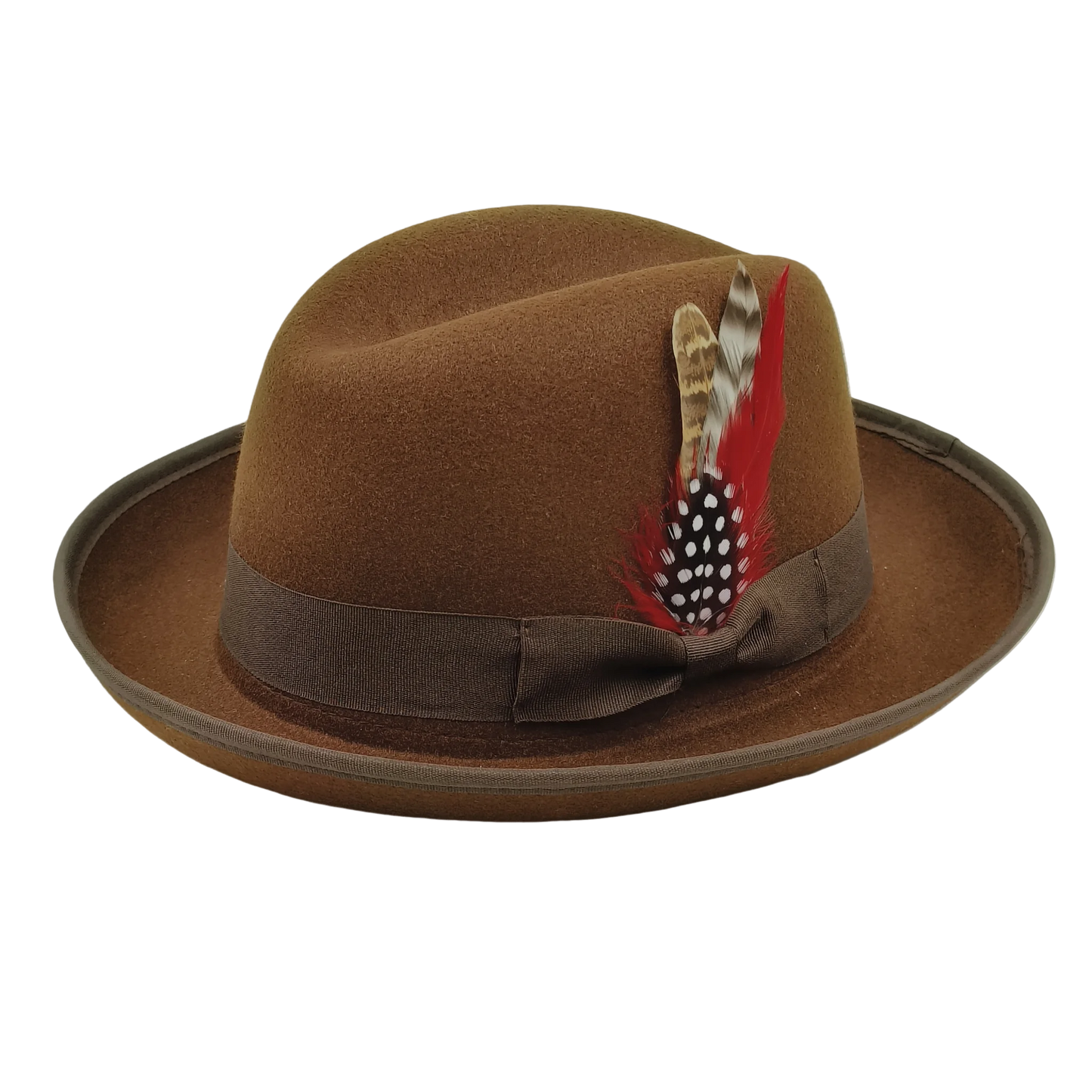 Trilby Men Classic Feather Fedora Hat Simple Women Gentleman Hamburger hat vintage hat Pork Pie Winter Autumn sombrero hombre