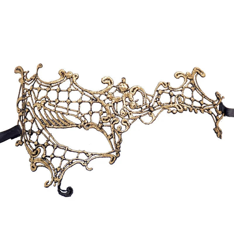 Gold Lace Venetian Cutout Eye Mask Ladies Lace Masquerade Party Masques for Carnival Gras Masque Halloween Masks Prom Supplies