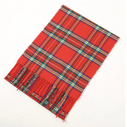 New Cashmere Scarf Red Plaid Tassel Shawl Scarves English Fringe Scarf Winter Warm Blanket 2024 New Soft Pashmina Scarf