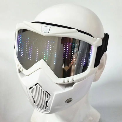Punk Cyber Bluetooth App Led Mask Party Magic Flash Carnival Led Matrix Display Board Programmable Text Animation Light Glasses