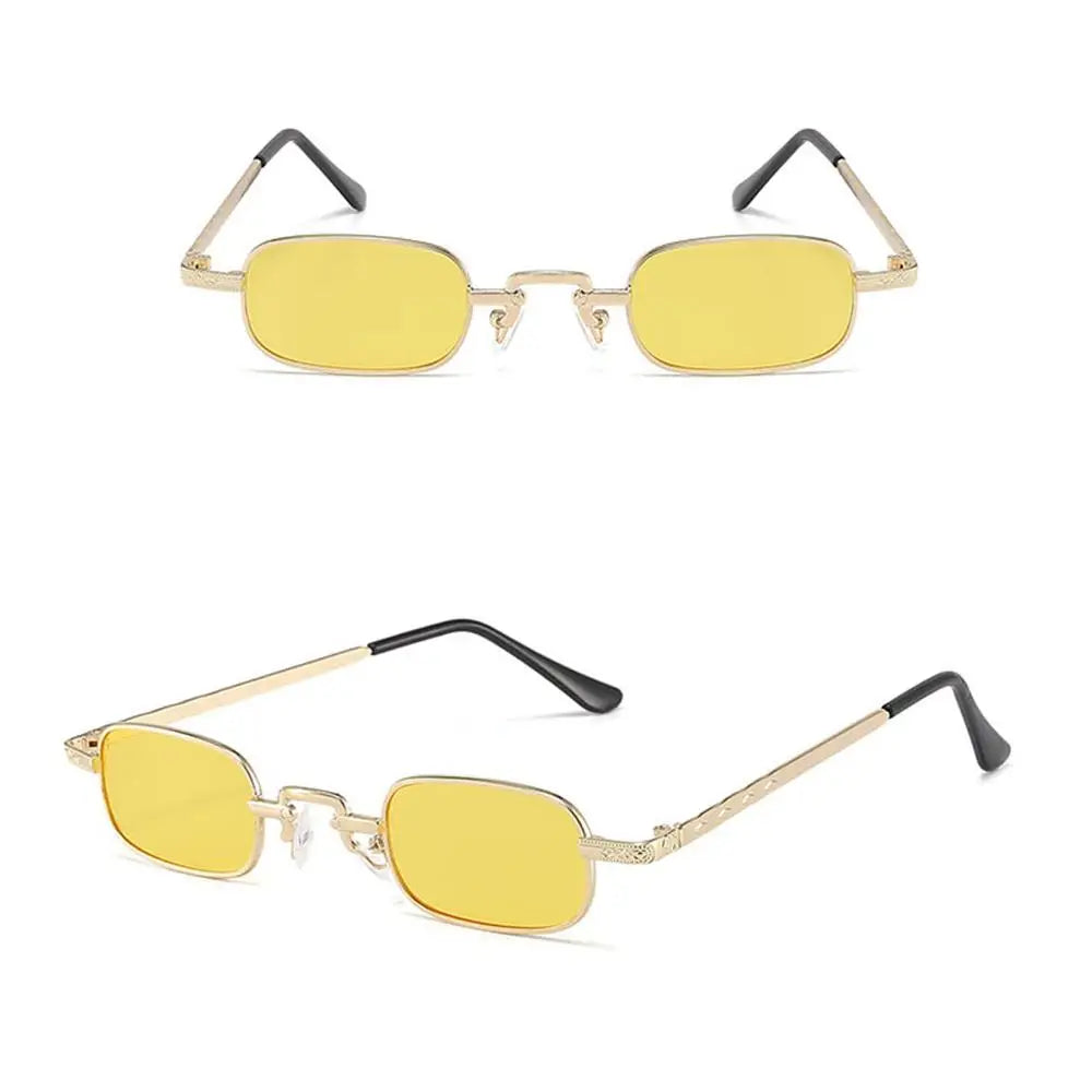 Retro Rectangle Sunglasses Women Brand Designer Small Metal Frame Square Punk Sun Glasses Men Fashion Vintage Oculos De Sol